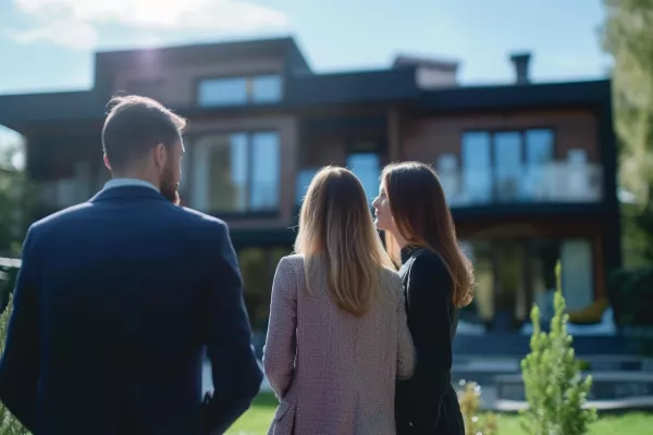 courtier-devant maison-immobilier-suisse