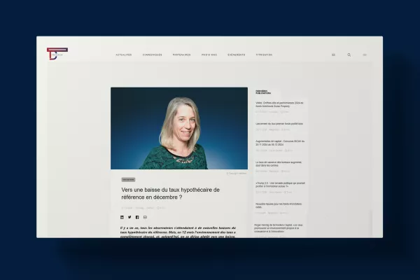 Article dans le magazine web immoday.ch sur la baisse du taux hypothécaire de référence vu par Eliane Débaz