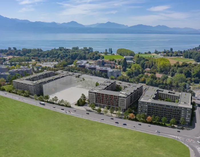 Quartier Horizons - huit bâtiments durables où se mêleront logements, bureaux et commerces dans un environnement généreusement arboré.