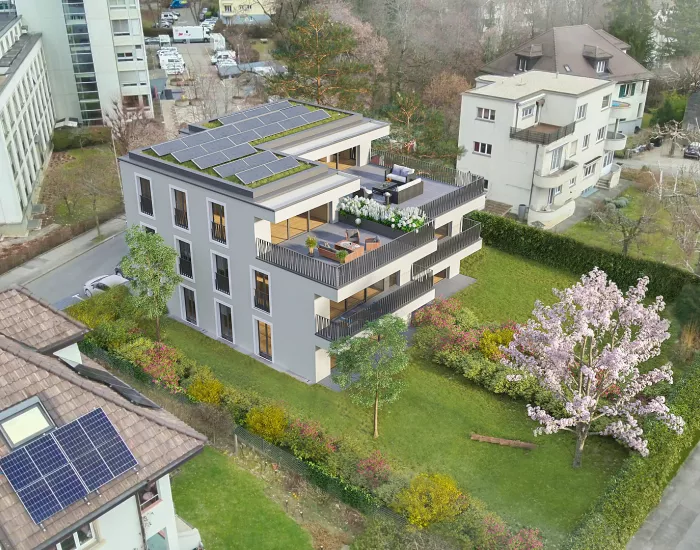 Promotion chaia - lausanne à chailly, appartements uniques, entre nature et modernité, duplex et jardin